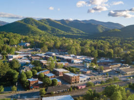 Black Mountain downtown is tucked within the Blue Ridge Mountains