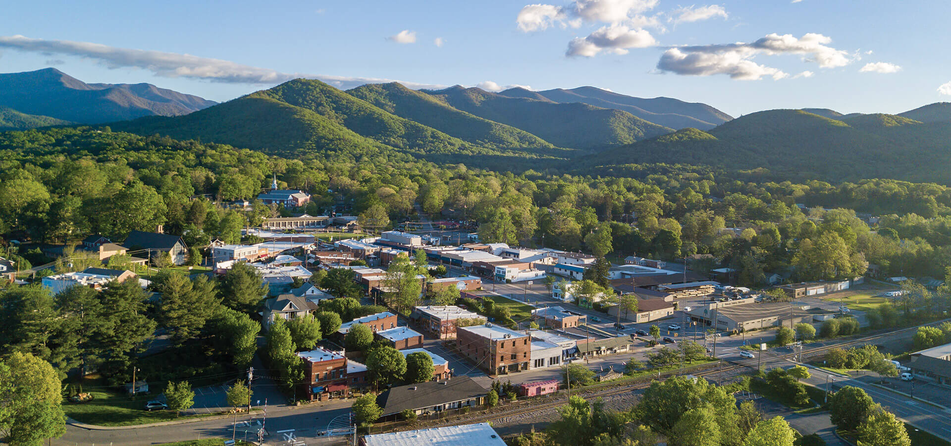 Black Mountain downtown is tucked within the Blue Ridge Mountains
