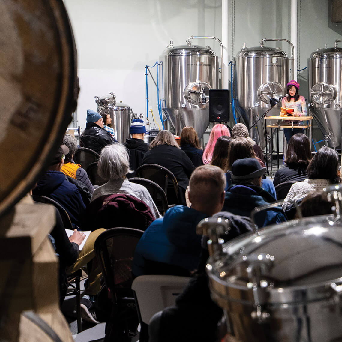 Poets share their work during Poetry Night at Dark City Poet Society's monthly meeting