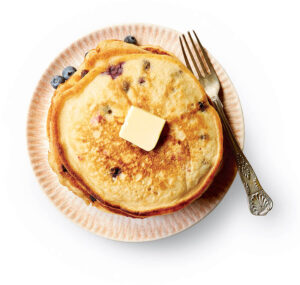 Stack of blueberry pancakes