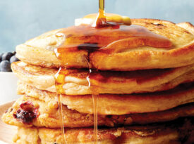 Stack of blueberry pancakes