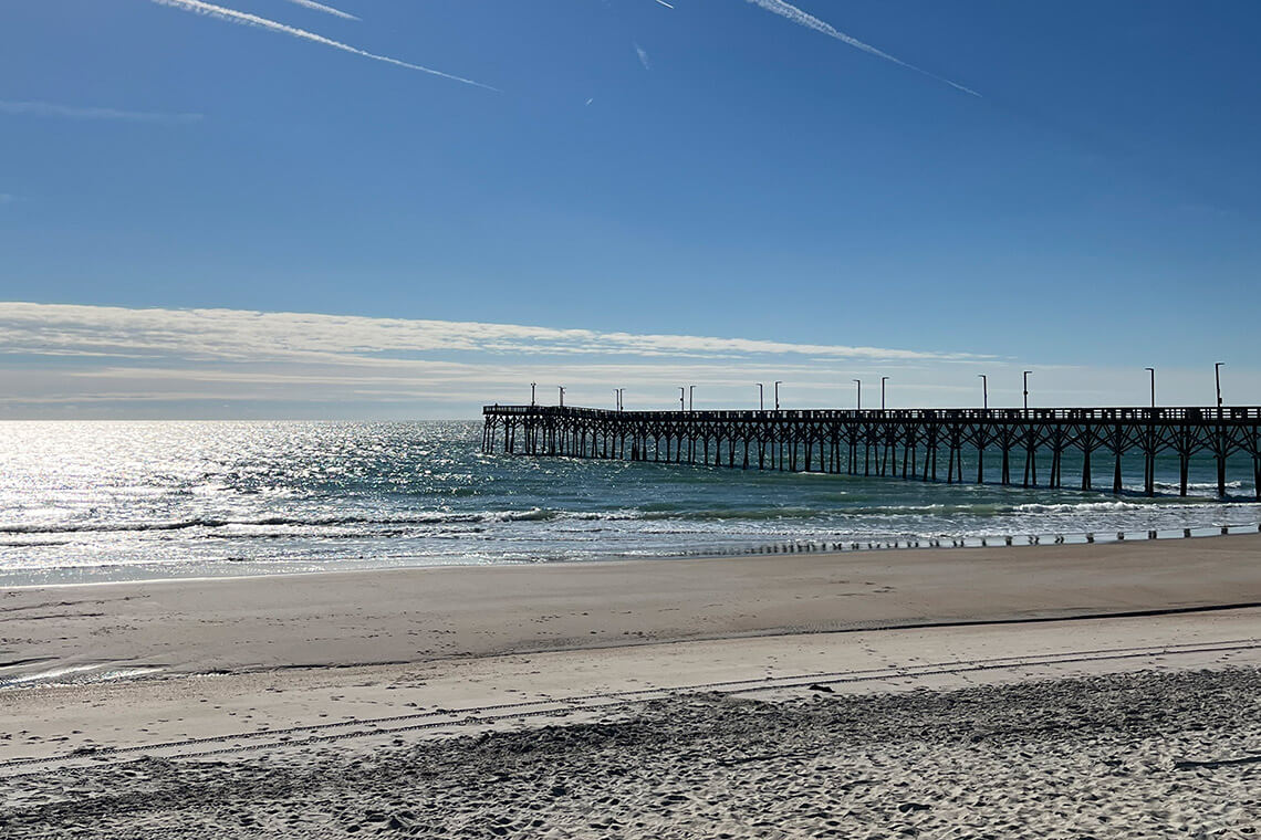 The beach and Surf City Pier