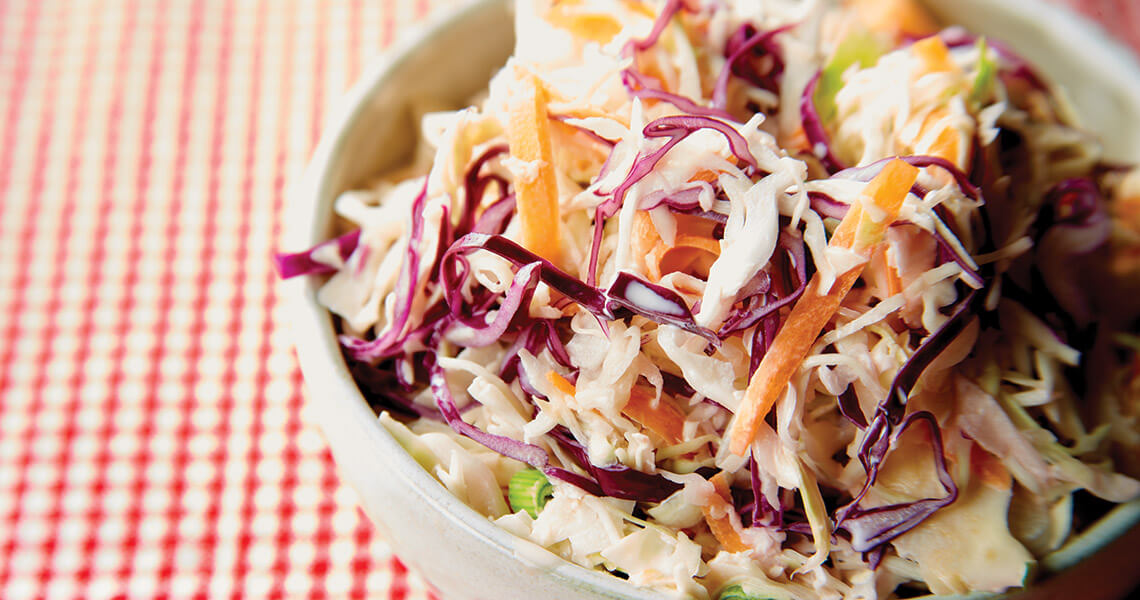 Cheerwine Coleslaw in a bowl