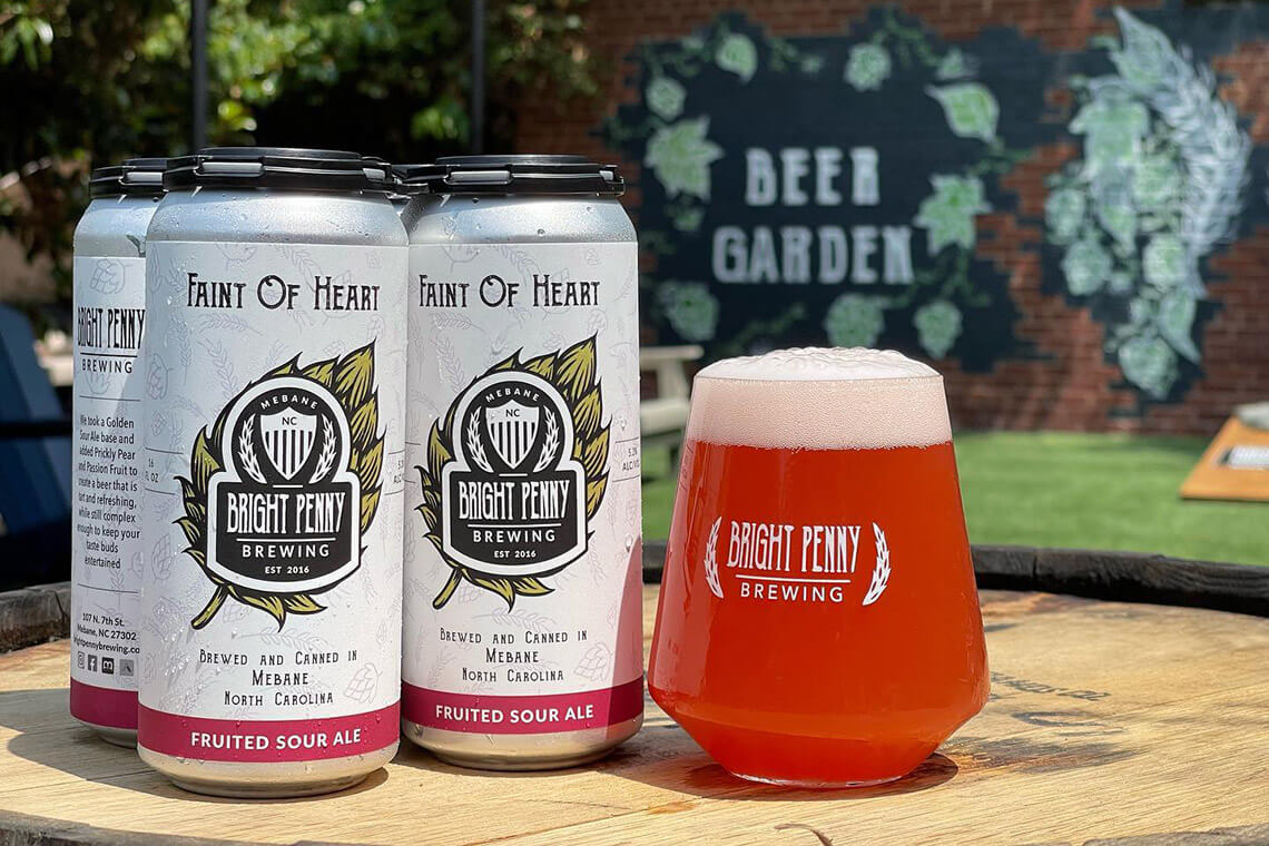 Faint of Heart Fruited Sour Ale from Bright Penny Brewing in Mebane.