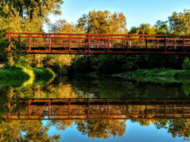 Carolina Thread Trail Greenway includes a multiuse bridge in Goat Island in Gaston County.