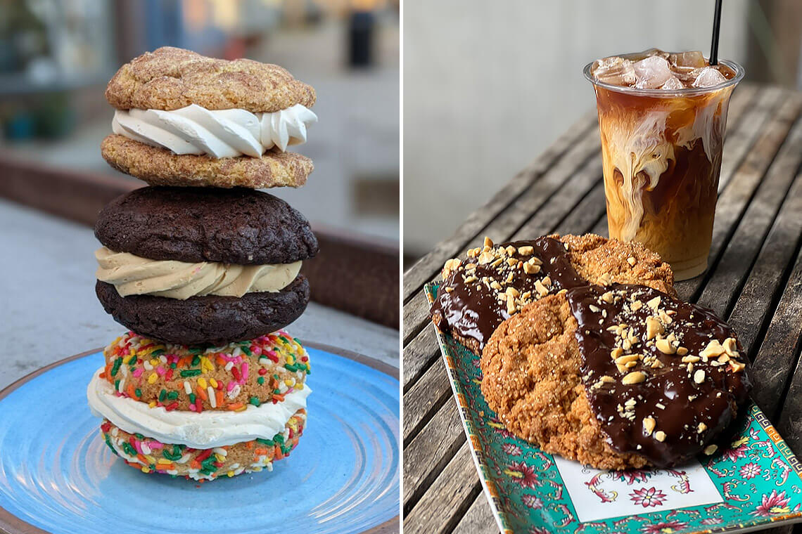 Stacks of cookies from Kim's Bake Shop in Hillsborough, NC