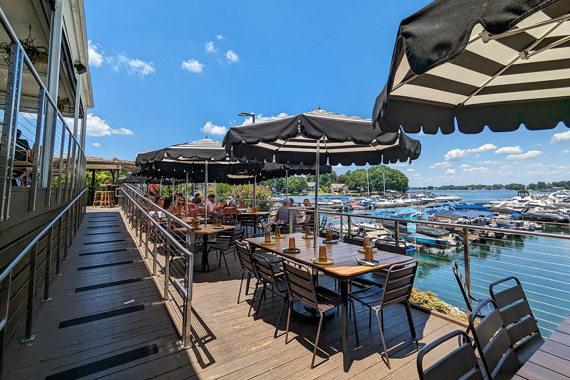 Outdoor deck at Hello, Sailor in Davidson, NC
