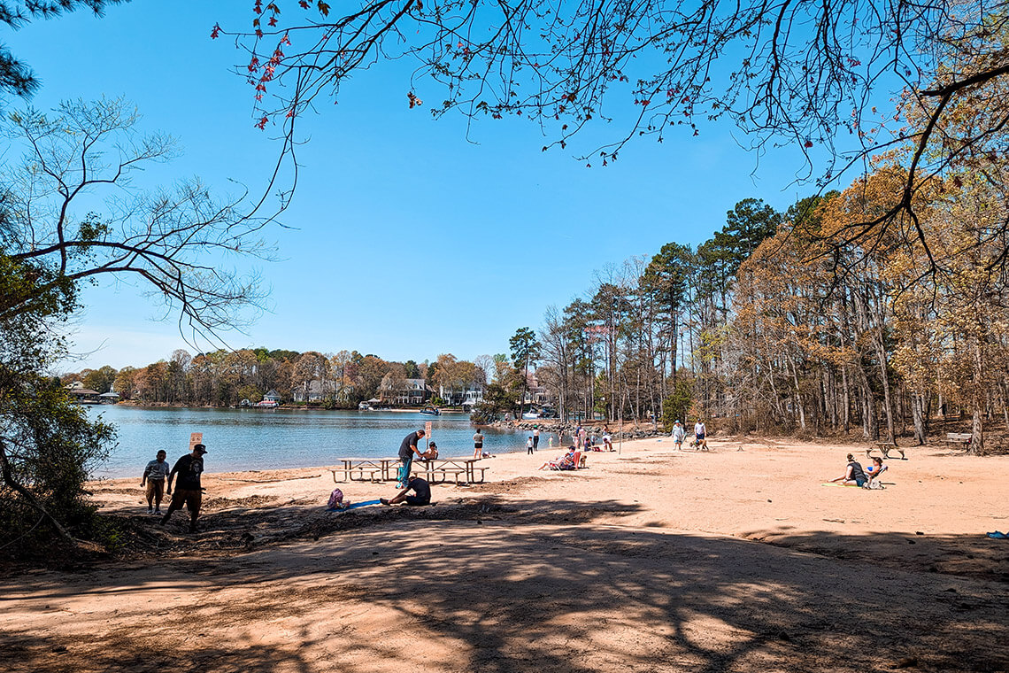 People on the beach at Jetton Creek Park