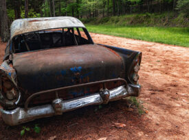 Old car along the Occoneechee Speedway