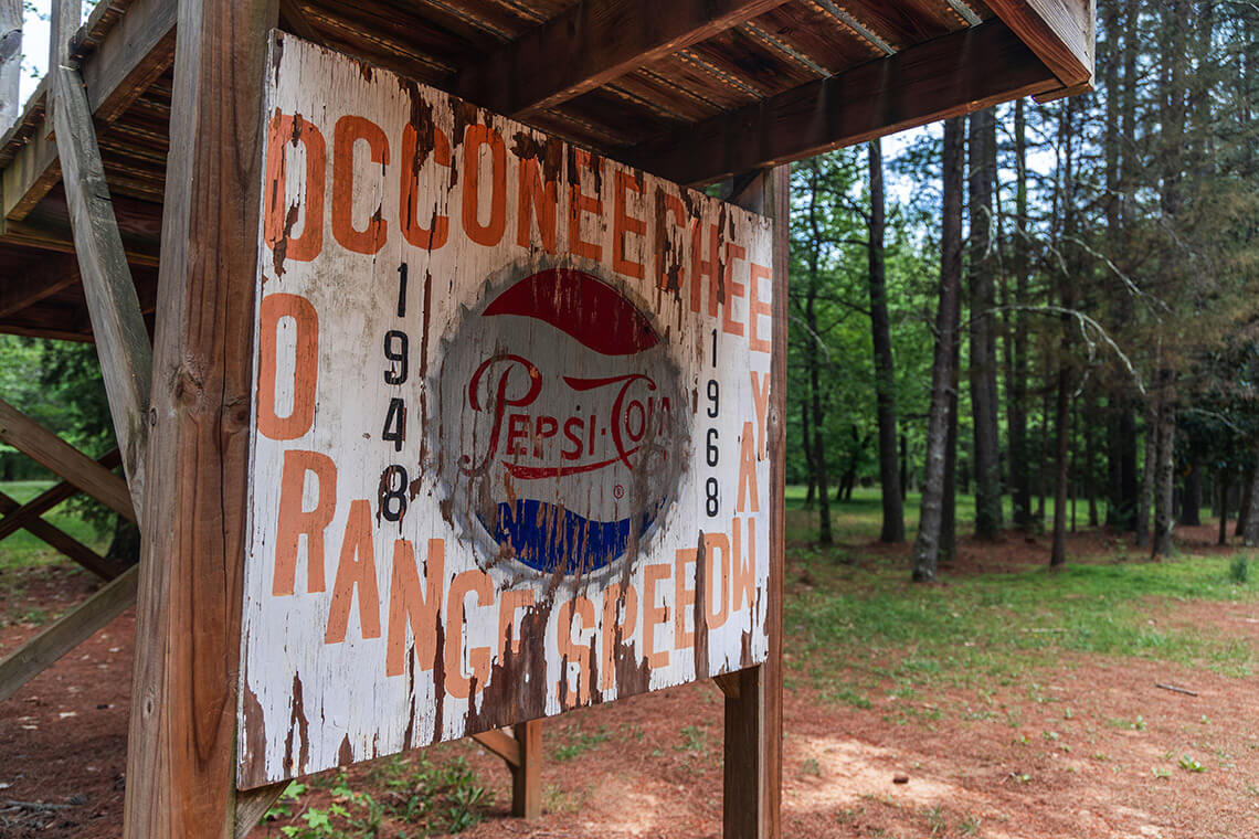 Old sign for Occoneechee Speedway and Pepsi-Cola
