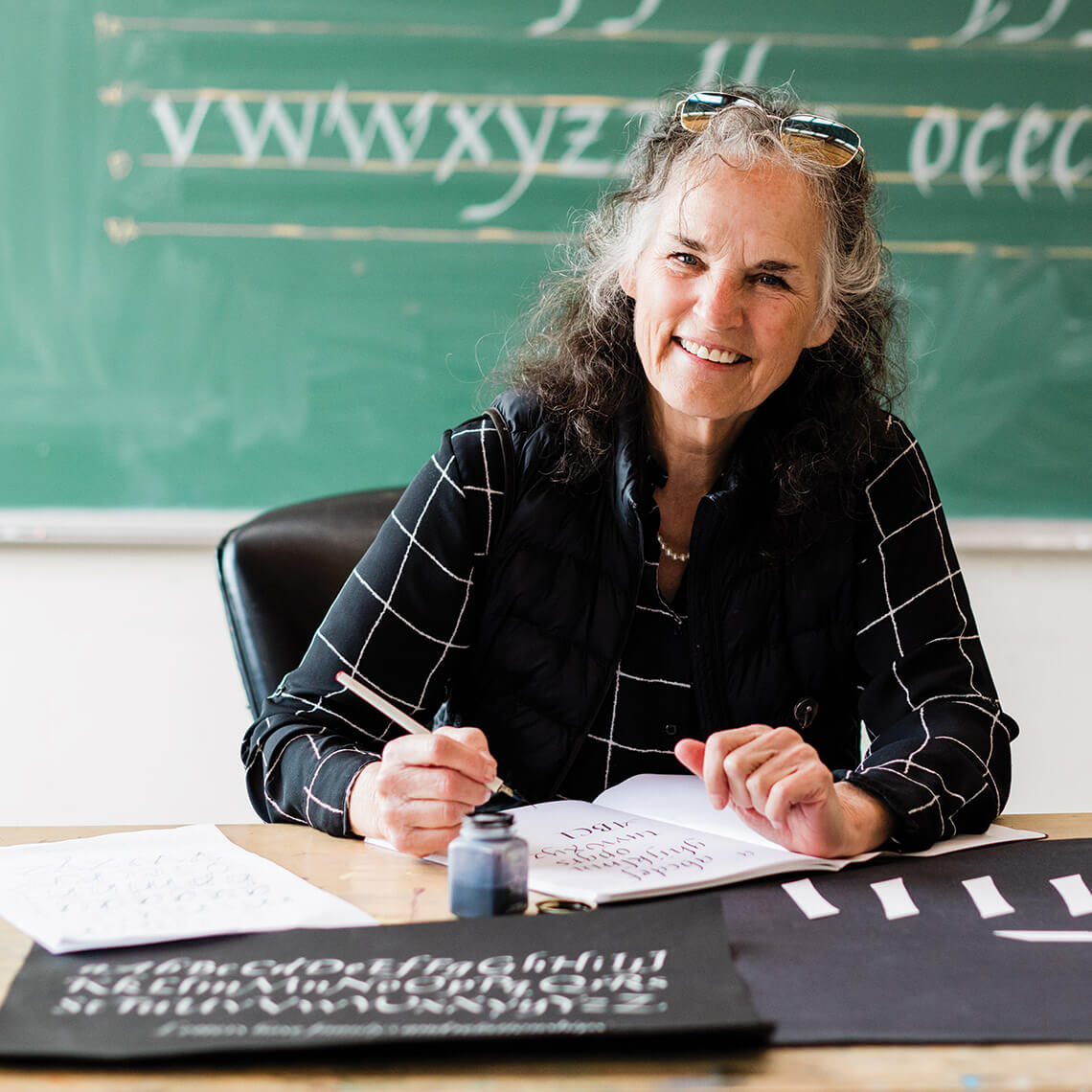 Calligraphy teacher Joyce Teta 