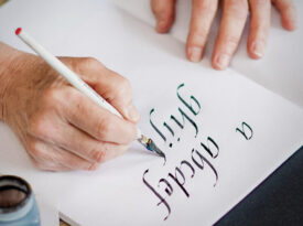 The alphabet written in calligraphy