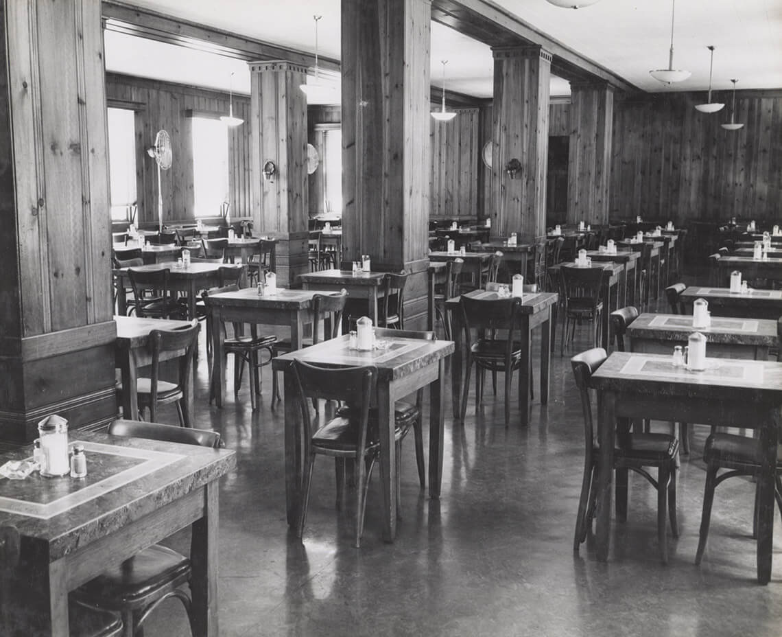 The Carolina Inn cafeteria in the 1950s