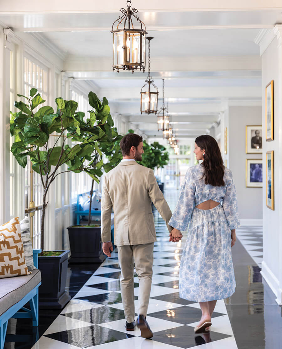 Guests stroll the halls of The Carolina Inn