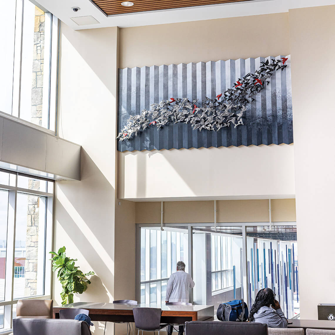 My-gra-tion by Lara Nguyen hangs in the North Tower and Mission Hospital in Asheville.