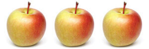 three red apples