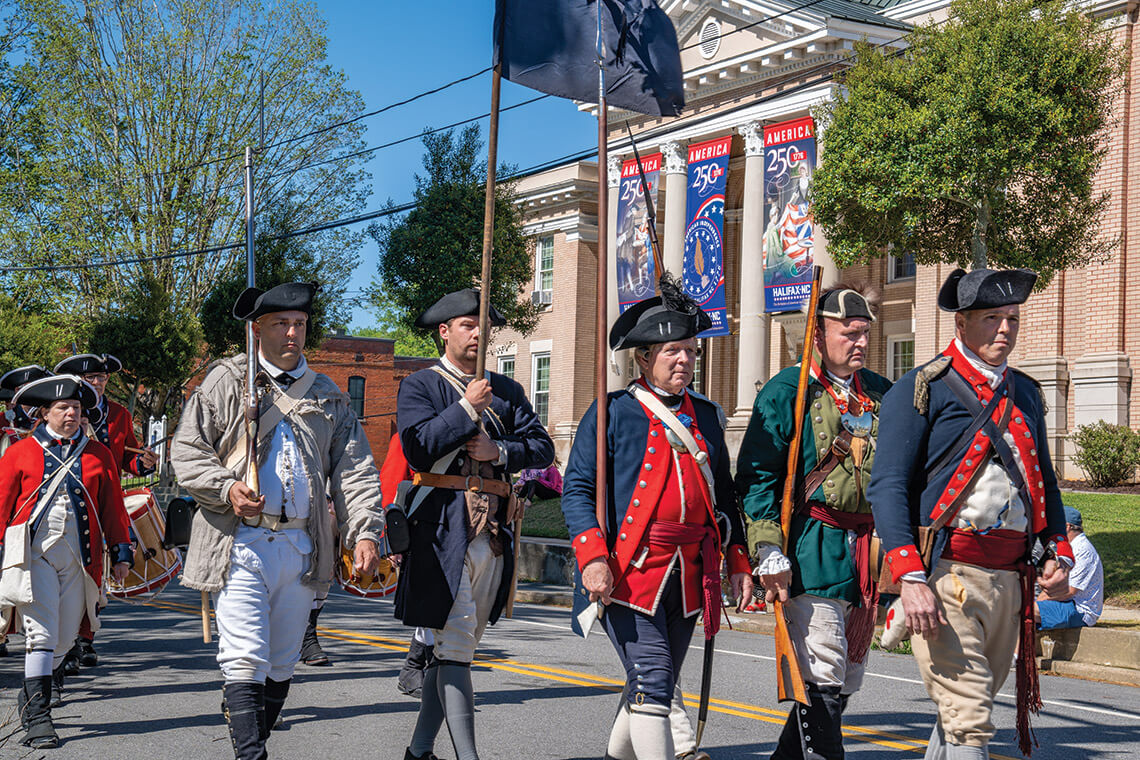 Costumed reenactors in Halifax on the Fourth of July