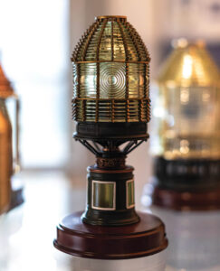 Replica of the Cape Fear Lighthouse lens.