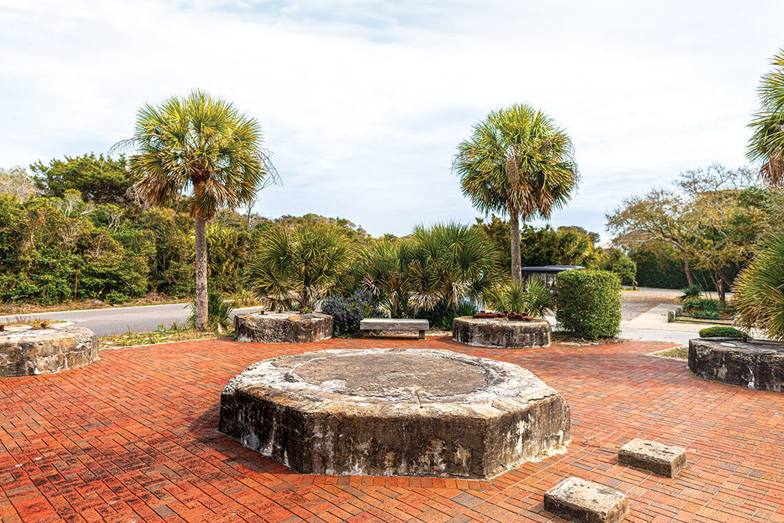 The foundation where the Cape Fear Lighthouse stood.