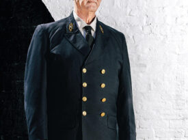Heber Guthrie in the lightkeeper uniform of the Cape Lookout Lighthouse