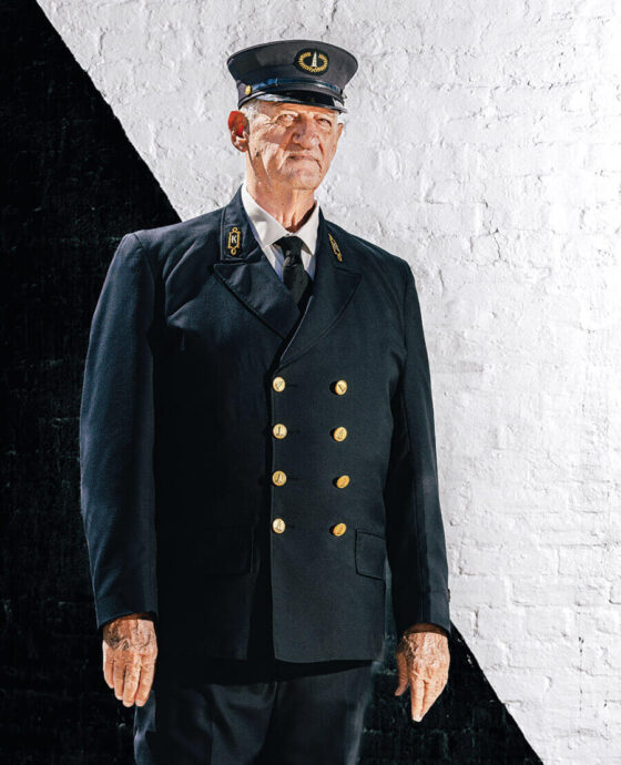 Heber Guthrie in the lightkeeper uniform of the Cape Lookout Lighthouse