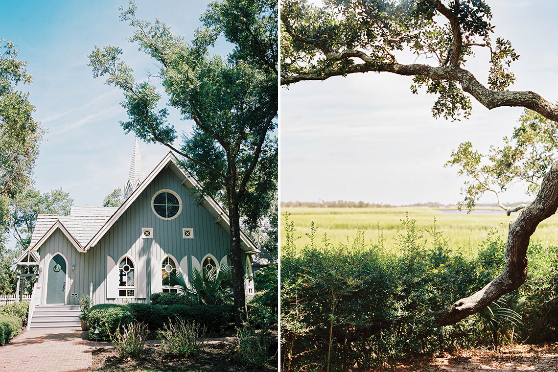 The Village Chapel of Bald Head Island. Overlooking the marsh in Bald Head Island, North Carolina