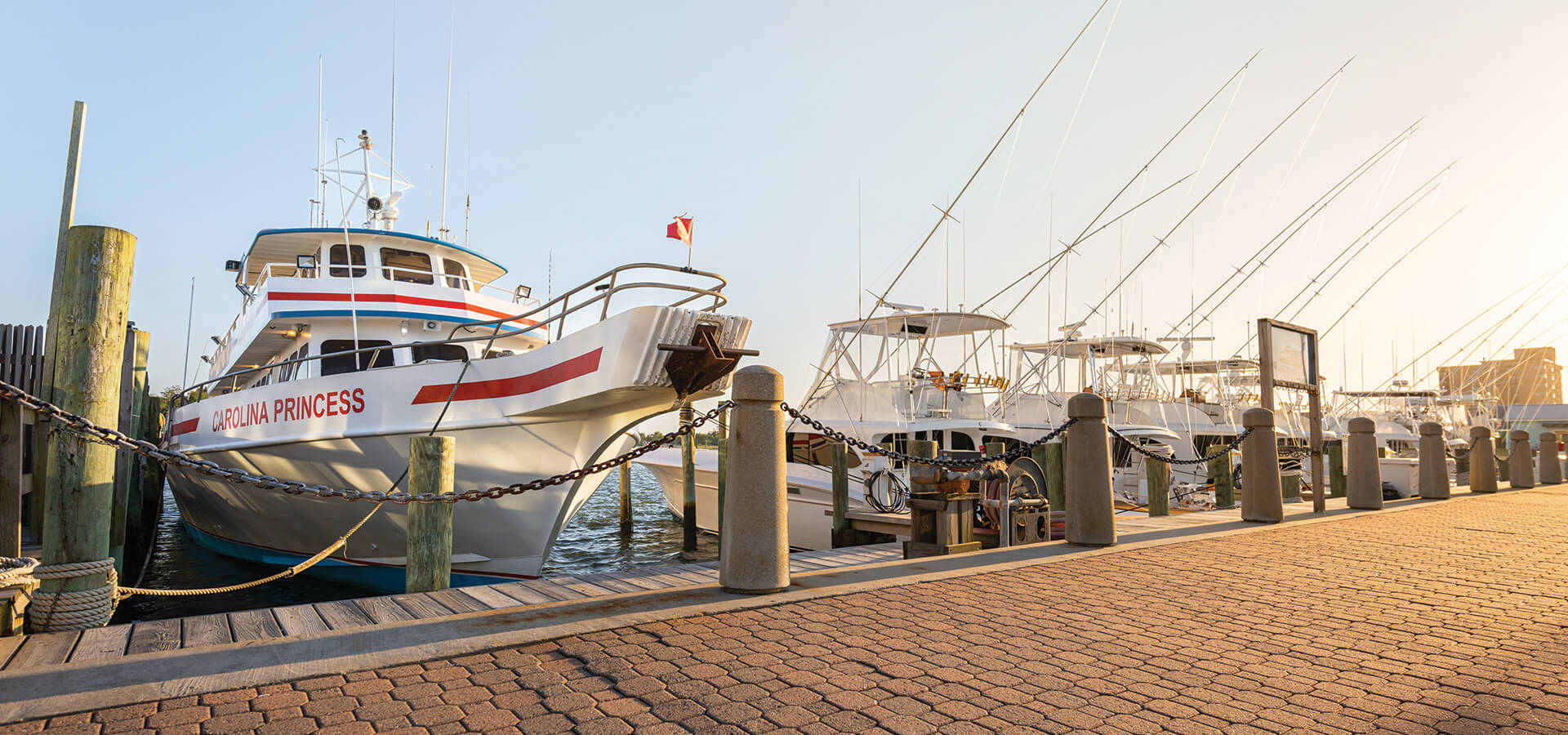 The Carolina Princess headboat docked at the Morehead City waterfront