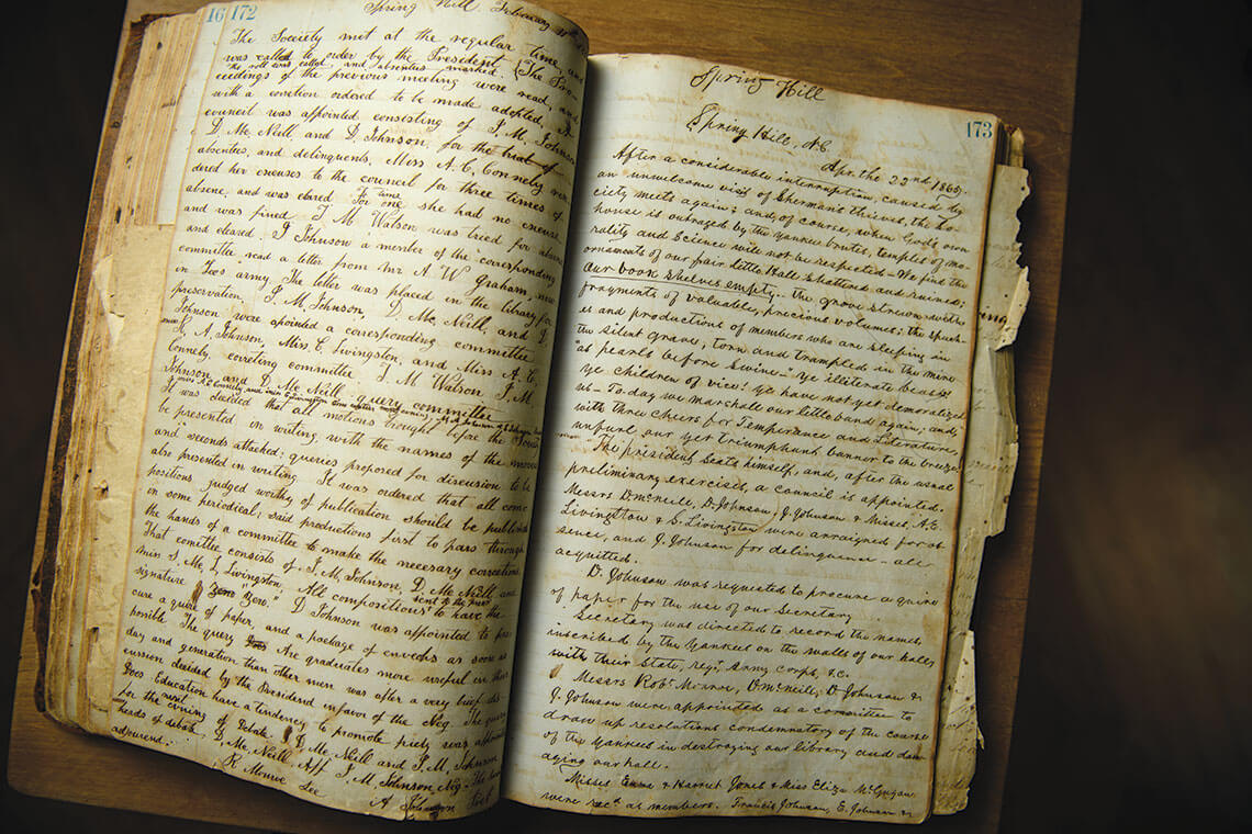 The society's minute books