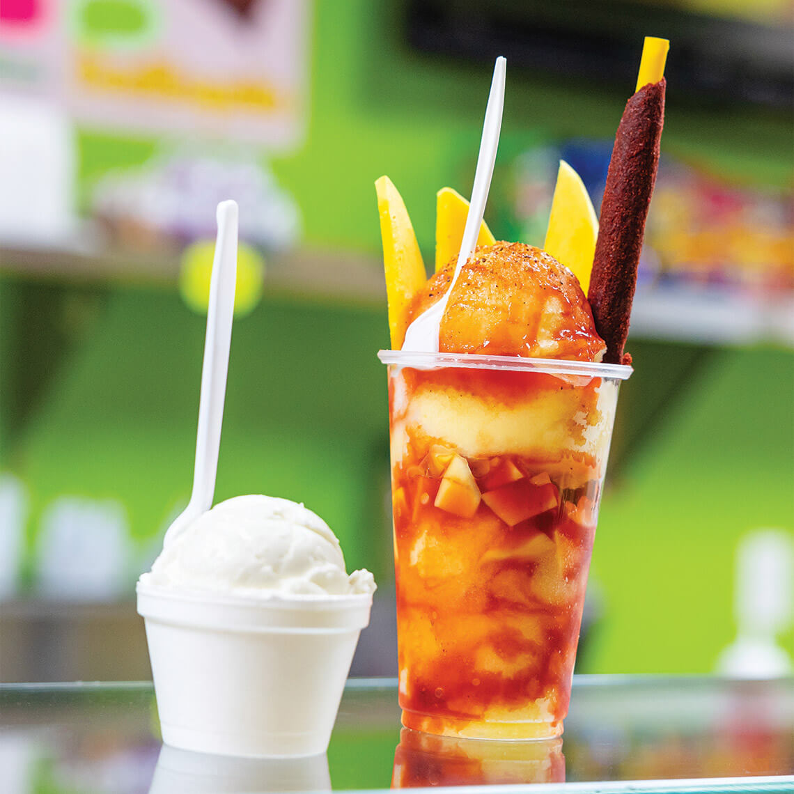 Ice cream and a Chamoyada from El Rio's, one of the stops along the Hendersonville Ice Cream Trail