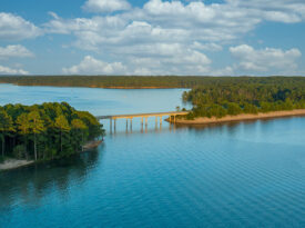 The US Route 64 Causeway at Jordan Lake