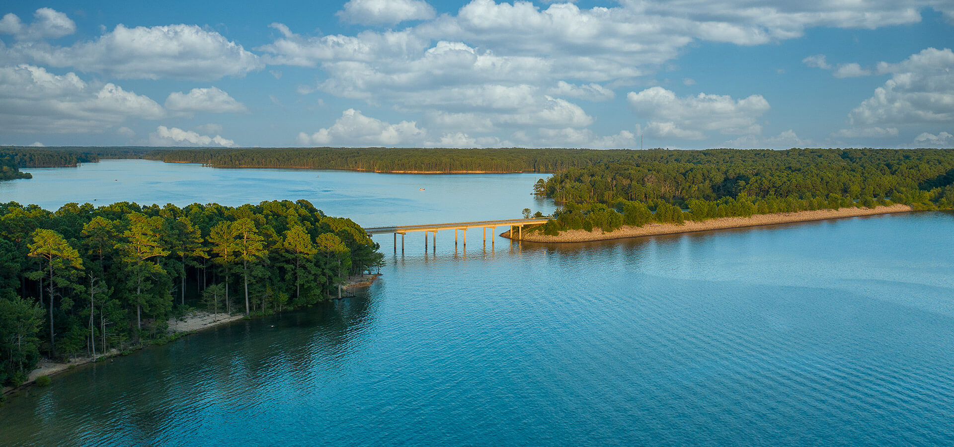 The US Route 64 Causeway at Jordan Lake