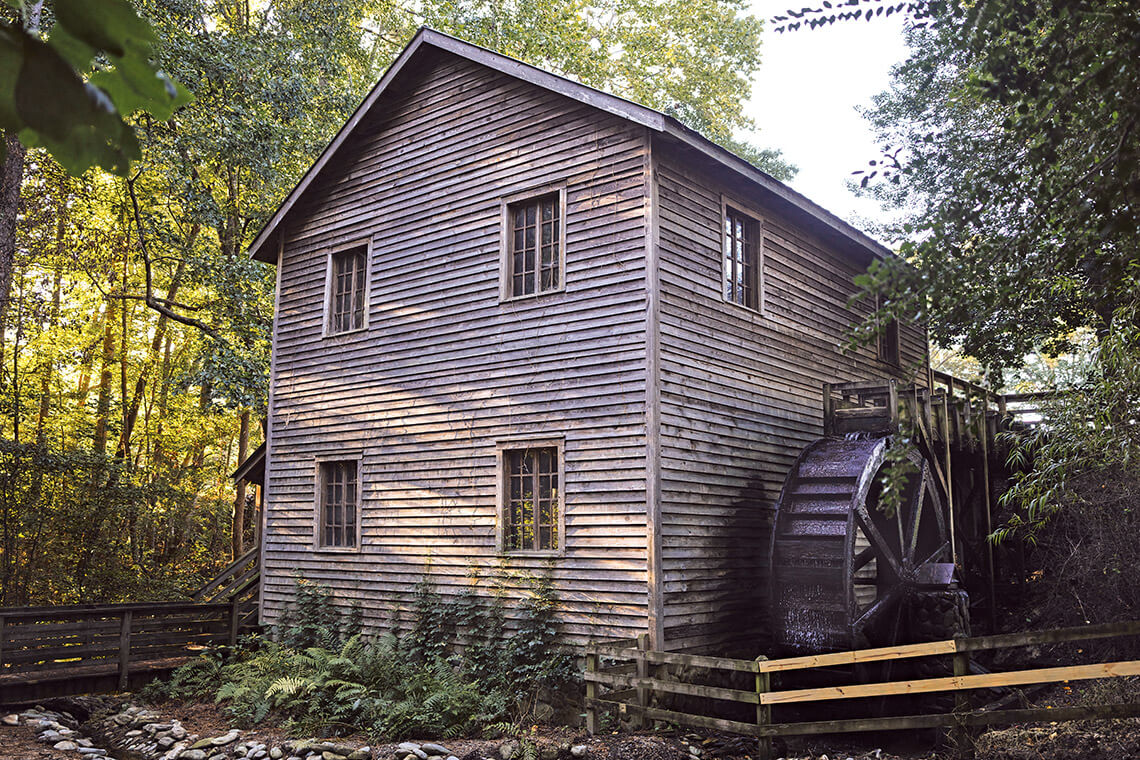 The working gristmill at Gillis Hill Farm.