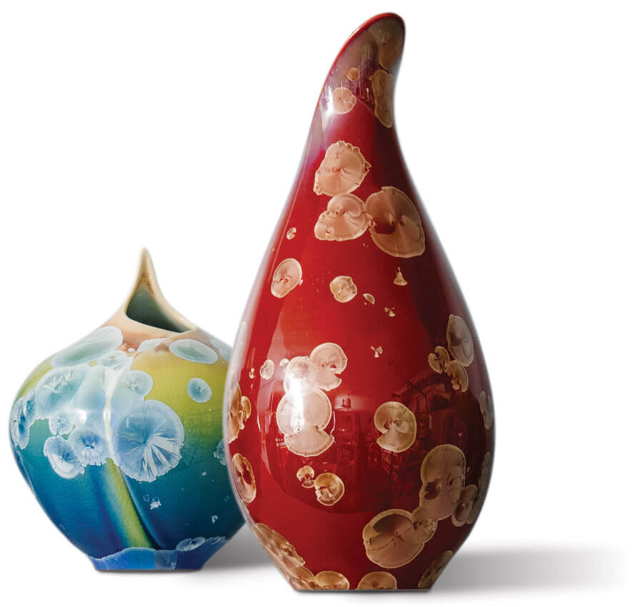 Two vases crafted by Marie Wright