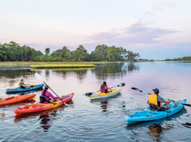 Group of kayakers on White Oak River