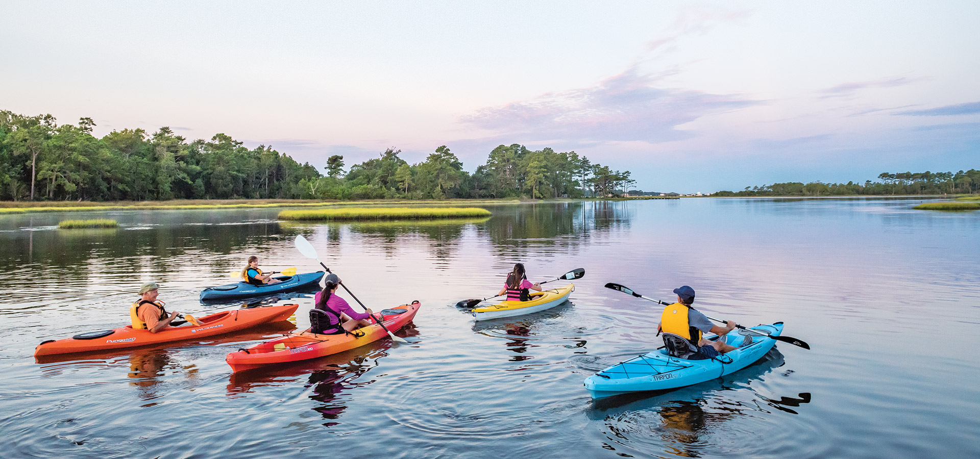 Group of kayakers on White Oak River