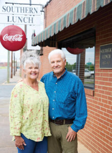 Wendy and Herb Lohr outside of Southern Lunch in Lexington