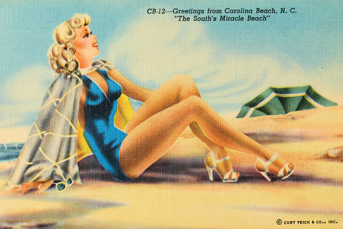 A retro beach postcard from Carolina Beach