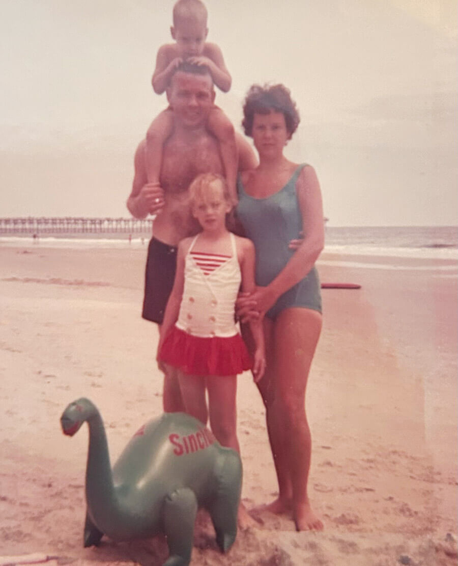 The writer as a boy with his parents and sister at Kure Beach in the mid-1960s.