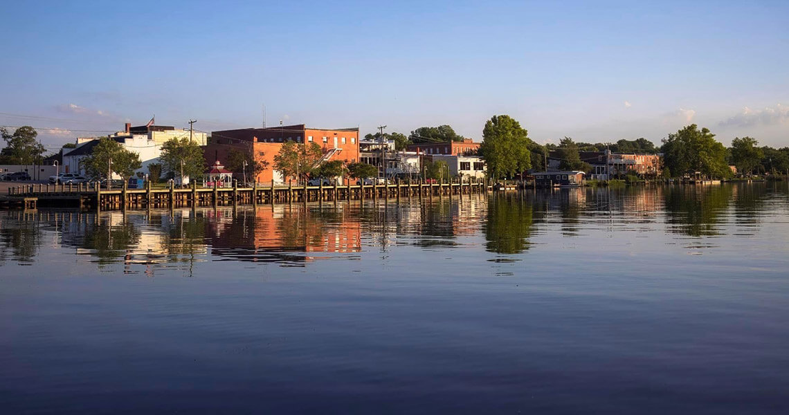 The waterfront in Plymouth, NC