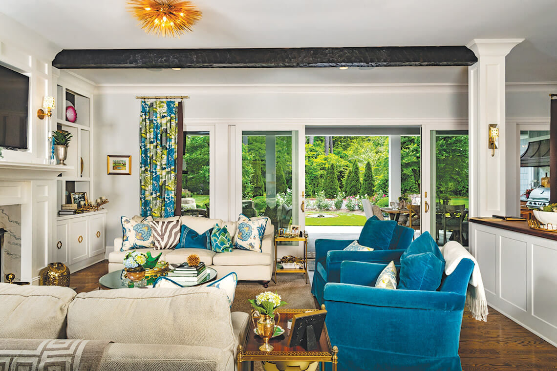 The living room in Elizabeth and Kevin Woodard's home.