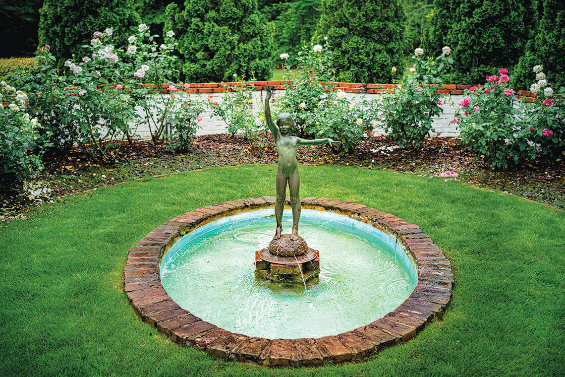 Water fountain in the backyard