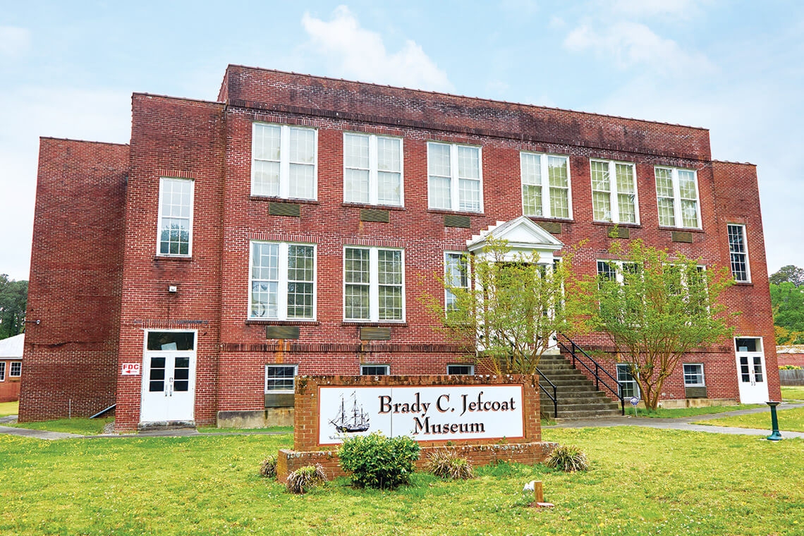 The exterior of the Brady C. Jefcoat Museum of Americana