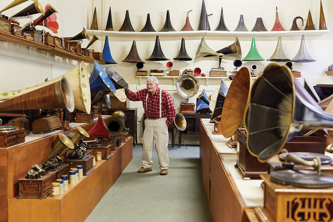 Museum Director Colon Ballance in the music room at the Brady C. Jefcoat Museum of Americana