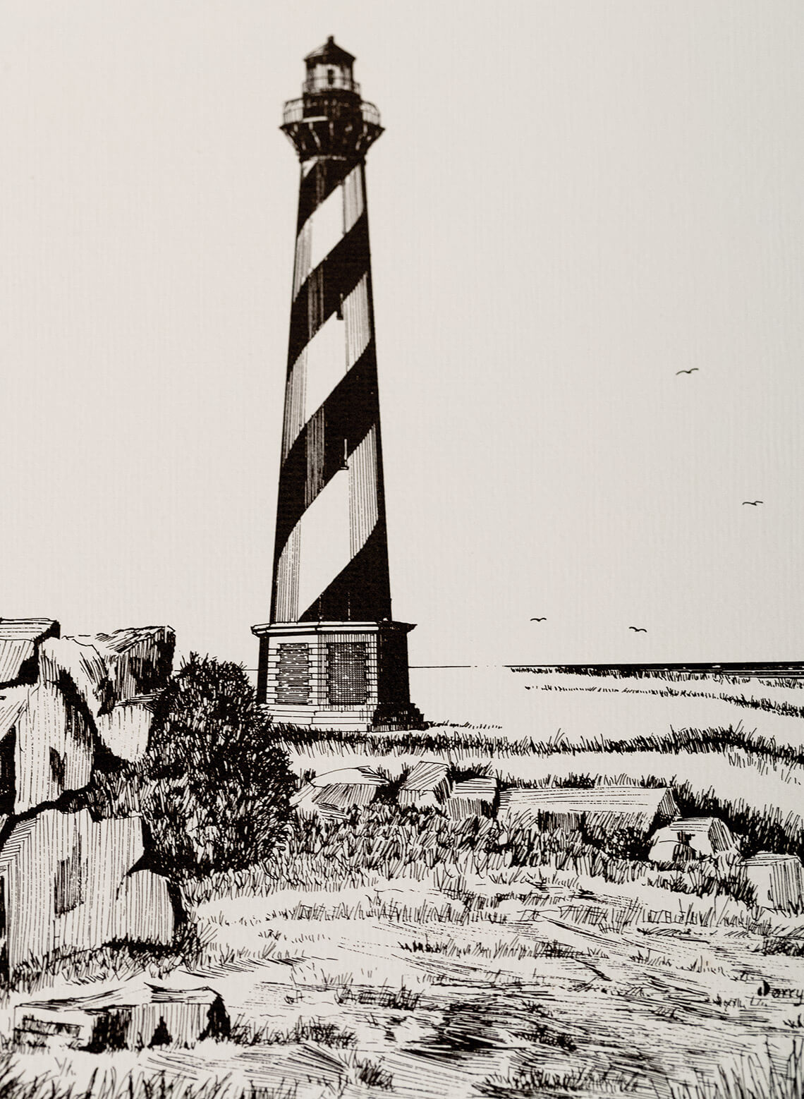 Jerry Miller's drawing of the Hatteras Lighthouse