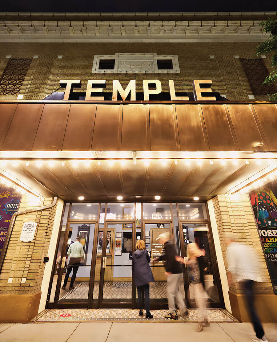 Theatergoers enter Temple Theatre