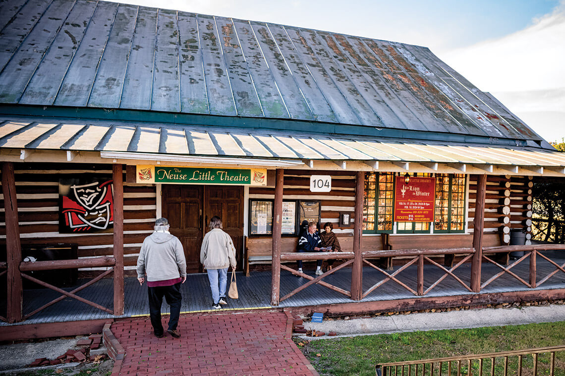 Theater-goers enter the Neuse Little Theater in Smithfield
