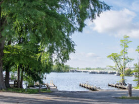The boat landing off the Perquimans River in Hertford, NC