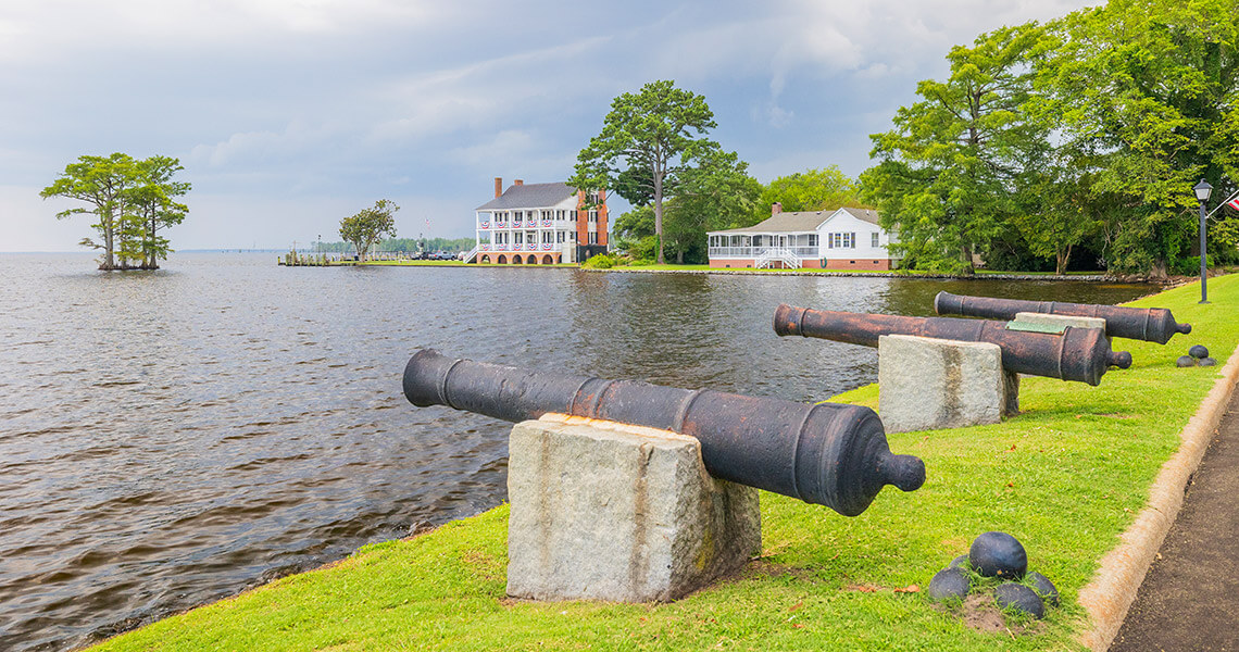 View of Penelope Barker House overlooking Edenton Bay