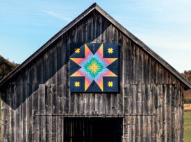 The Lone Star Block on a barn in Fleetwood, NC