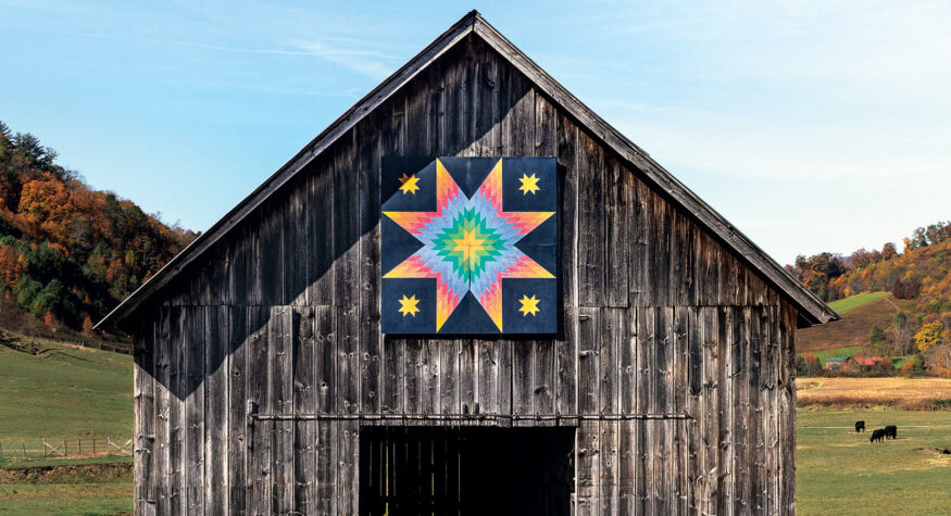 The Lone Star Block on a barn in Fleetwood, NC